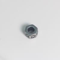 Titanium Steel Large Hole Bead, Hexagon, DIY, original color, 9.5mm 