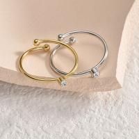 Anneaux Couple doigt, Acier inoxydable 304, Placage, bijoux de mode & pavé de micro zircon & pour femme, plus de couleurs à choisir, inner diameter 18mm,ring width 3mm, Vendu par PC