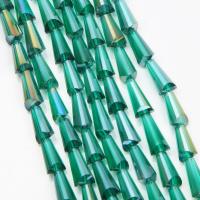 Vernickelt Glasperlen, Glas, Konische, DIY, keine, 6x12mm, ca. 50PCs/Strang, verkauft von Strang