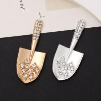 Mobile Phone DIY Decoration, Zinc Alloy, Shovel, plated, with rhinestone 