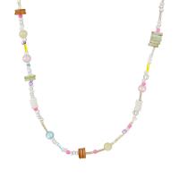 Los granos de cristal collar de esmalte, Cuentas de vidrio, con 5.8cm extender cadena, hecho a mano, Joyería & para mujer, multicolor, longitud:aproximado 42.8 cm, Vendido por UD