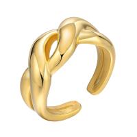 Anillo de dedo de acero Titanium de, Partículas de acero, Recubrimiento iónico al vacío, Joyería & diverso tamaño para la opción & para mujer, dorado, ring width 9.8mm, Vendido por UD