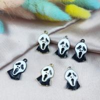 Zinc Alloy Enamel Pendants, Skull, plated, DIY 