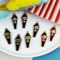 Zinc Alloy Enamel Pendants, Skull, plated, DIY 