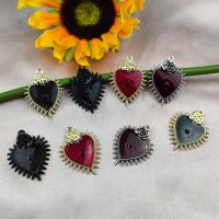 Zinc Alloy Enamel Pendants, Heart, plated, DIY 