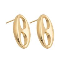 Sterling Silver Stud Earring, 925 Sterling Silver, plated, for woman, golden 