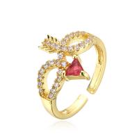 Cubic Zirconia Micro Pave Brass Finger Ring, plated, micro pave cubic zirconia & for woman 