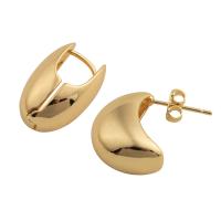 Sterling Silver Stud Earring, 925 Sterling Silver, plated & for woman, golden 