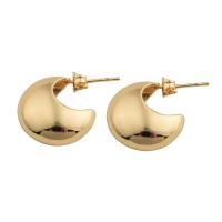 Sterling Silver Stud Earring, 925 Sterling Silver, plated, for woman, golden 