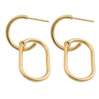 Sterling Silver Stud Earring, 925 Sterling Silver, plated, for woman, golden 