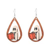 madera Pendientes con Colgantes, Diseño de Halloween & Joyería & diferentes estilos para la opción & para mujer, Vendido por Par