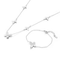 Bijoux strass en acier inoxydable Set, Acier inoxydable 304, Bracelet & collier, Trèfle à quatre feuilles, Placage ionique sous vide, bijoux de mode & styles différents pour le choix & pour femme & avec strass, plus de couleurs à choisir, Vendu par PC