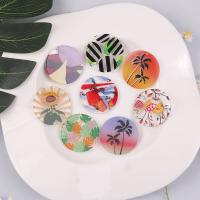 Resin Jewelry Pendant, Round, stoving varnish, embossed & DIY 