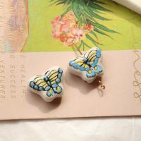 Animal Porcelain Beads, Butterfly, DIY 