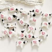 Animal Porcelain Beads, Lampwork, Dog, DIY, white 