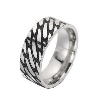 Anillo de dedo de acero Titanium de, Partículas de acero, Joyería & diverso tamaño para la opción & diferentes estilos para la opción & para hombre, Vendido por UD