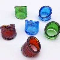 Lampwork Fingerring, handgemacht, drei Stücke & Modeschmuck & für Frau, gemischte Farben, Ring inner diameter about 17-19mm, verkauft von setzen