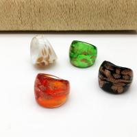 Lampwork Finger Ring, handmade, 4 pieces & fashion jewelry & for woman, mixed colors, Ring inner diameter about 17-19mm 