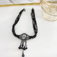 Ожерелье Мода Choker, цинковый сплав, с Кристаллы, с 5cm наполнитель цепи, Связанный вручную, ювелирные изделия моды & Женский, Много цветов для выбора, длина:Приблизительно 38 см, продается PC