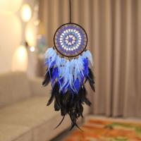 Fashion Dreamcatcher, Feder, mit Baumwollfaden & Holz & Eisen, Traumfänger, für Zuhause und Büro & hohl, gemischte Farben, 160x650mm, verkauft von PC