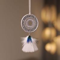 Fashion Dreamcatcher, Feder, mit Baumwollfaden & Kristall & Eisen, Traumfänger, für Zuhause und Büro & hohl, gemischte Farben, 70x150mm, verkauft von PC