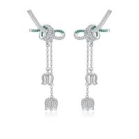 Silver Earring Zircon pavent Sterling, Argent sterling 925, bijoux de mode & pavé de micro zircon & pour femme Vendu par paire