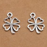 Zinc Alloy Clover Pendant, Four Leaf Clover, antique silver color plated, DIY 