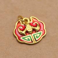 Zinc Alloy Enamel Pendants, gold color plated, embossed & DIY, mixed colors 