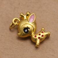 Zinc Alloy Enamel Pendants, Deer, gold color plated, DIY, mixed colors 