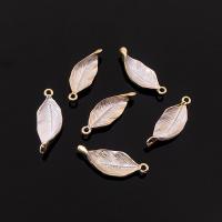 Zinc Alloy Charm Connector, Leaf, gold color plated, DIY 