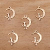 Zinc Alloy Charm Connector, Moon, plated, DIY & enamel & 1/1 loop Approx 