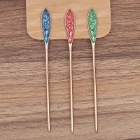 Hair Stick Findings, Zinc Alloy, plated, DIY & for woman & enamel 