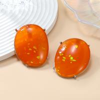 Resin Zinc Alloy Earring, with Resin, fashion jewelry & for woman 