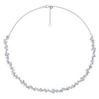 Zircon cubique Micro Pave collier en argent sterling, Argent sterling 925, bijoux de mode & styles différents pour le choix & pavé de micro zircon & pour femme, Vendu par PC