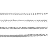 Sterling Silver Necklace Chain, 925 Sterling Silver, polished, DIY platinum color 