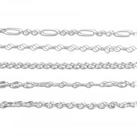 Sterling Silver Necklace Chain, 925 Sterling Silver, polished, DIY platinum color 