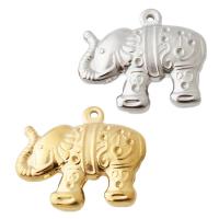 Stainless Steel Animal Pendants, 304 Stainless Steel, Elephant, plated, DIY Approx 1.5mm 