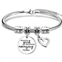 Stainless Steel Charm Bracelet, 304 Stainless Steel, with 5cm extender chain, fashion jewelry Approx 20 cm 