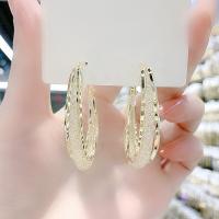 Zinc Alloy Hoop Earring, plated, fashion jewelry & for woman 40mm 