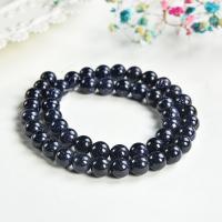 Blue Goldstone Necklace, Round, polished, fashion jewelry & for woman, blue, 8mm Approx 38 cm 