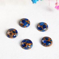 Cabochons en pierres précieuses, Pierre cloisonnée, Plat rond, poli, DIY, bleu, 14mm, Vendu par PC