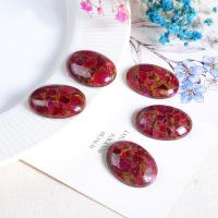 Cabochons en pierres précieuses, Pierre cloisonnée, ovale plat, poli, DIY & normes différentes pour le choix, couleurs mélangées, Vendu par PC