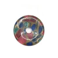 Gemstone Jewelry Pendant, Cloisonne Stone, Donut, DIY, multi-colored, 30mm 