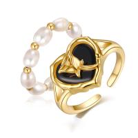 Pearl Sterling Silver Finger Ring, 925 Sterling Silver, with Freshwater Pearl, fashion jewelry & for woman 