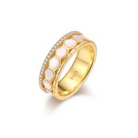 Anillo de dedo Zirconia Micro Pave Sterling Silver Cubic, Plata de ley 925, Joyería & diferentes materiales para la opción & diverso tamaño para la opción & micro arcilla de zirconia cúbica & para mujer, Vendido por UD