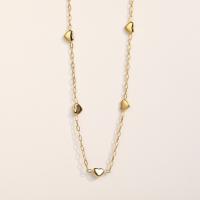 Collier de bijoux de titane, Acier titane, avec 1.97inch chaînes de rallonge, coeur, Placage de couleur d'or, bijoux de mode & pour femme, doré Environ 14.96 pouce, Vendu par PC