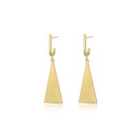 Boucles d'oreilles en acier titane, triangle, Placage ionique sous vide, bijoux de mode & pour femme, doré Vendu par paire