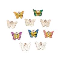 Zinc Alloy Enamel Pendants, Butterfly, gold color plated, DIY 