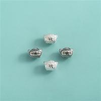 Sterling Silber Spacer Perlen, 925 Sterling Silber, plattiert, DIY, keine, 9x7.3mm, Bohrung:ca. 2.9mm, verkauft von PC