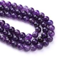 Natural Amethyst Beads, Round, DIY purple 